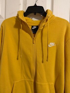 Nike Bright Yellow Full-Zip Hoodie with White Swoosh
